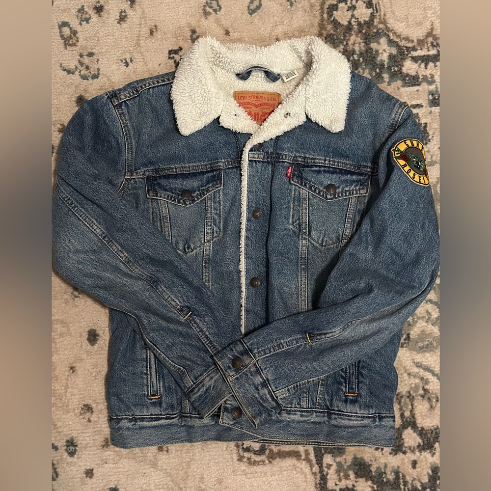 Levi's Blue Denim Jacket with Sherpa Collar